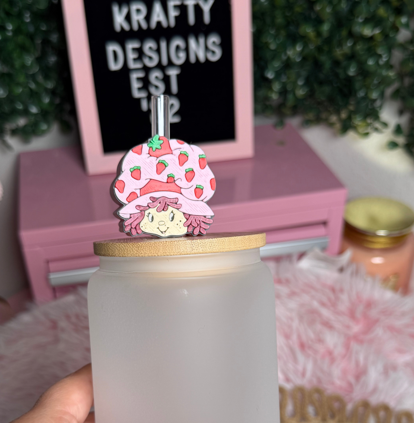 Strawberry Girl Straw Topper (Copy)